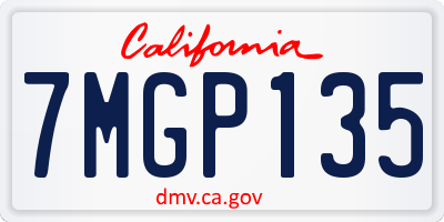 CA license plate 7MGP135