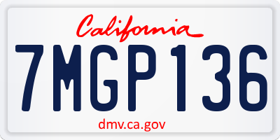 CA license plate 7MGP136