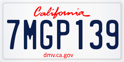 CA license plate 7MGP139