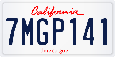 CA license plate 7MGP141