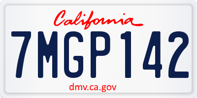 CA license plate 7MGP142