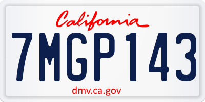 CA license plate 7MGP143