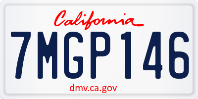 CA license plate 7MGP146