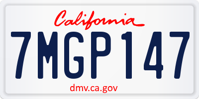 CA license plate 7MGP147