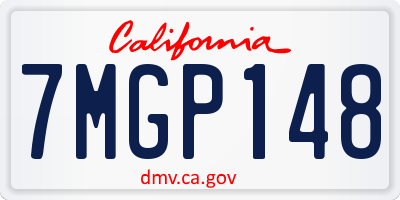 CA license plate 7MGP148