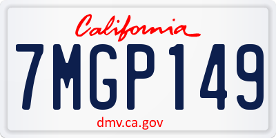 CA license plate 7MGP149