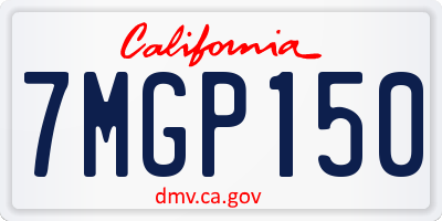 CA license plate 7MGP150