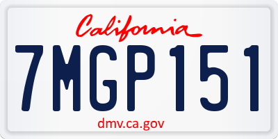 CA license plate 7MGP151