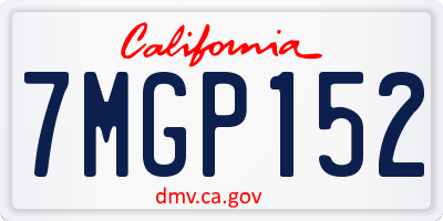 CA license plate 7MGP152