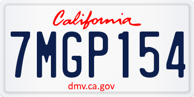 CA license plate 7MGP154