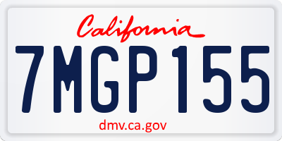 CA license plate 7MGP155