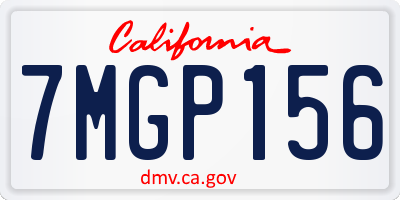 CA license plate 7MGP156