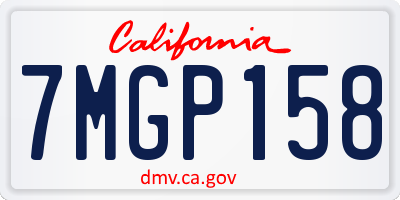 CA license plate 7MGP158