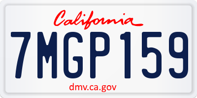 CA license plate 7MGP159