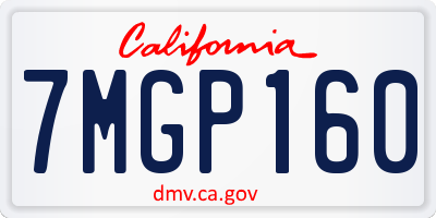 CA license plate 7MGP160