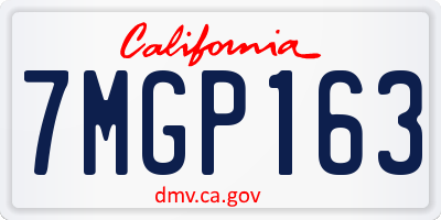 CA license plate 7MGP163