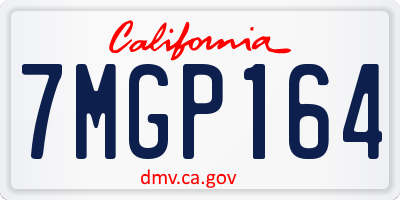 CA license plate 7MGP164