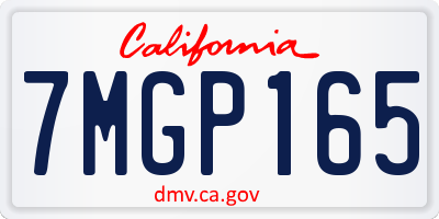 CA license plate 7MGP165