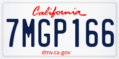 CA license plate 7MGP166