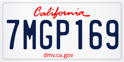 CA license plate 7MGP169