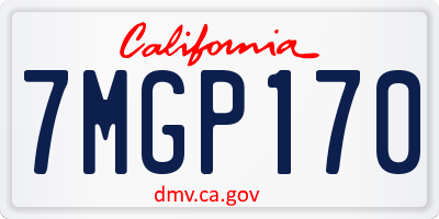 CA license plate 7MGP170