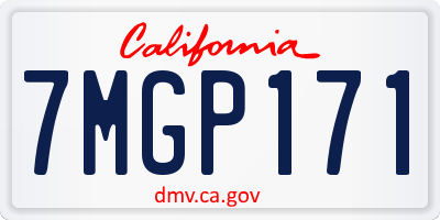 CA license plate 7MGP171
