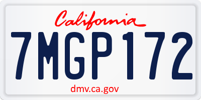 CA license plate 7MGP172