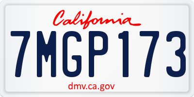 CA license plate 7MGP173