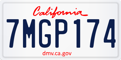 CA license plate 7MGP174