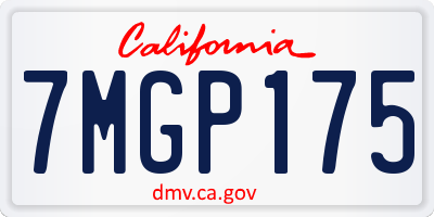 CA license plate 7MGP175