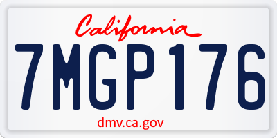 CA license plate 7MGP176