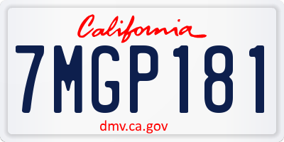 CA license plate 7MGP181
