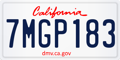 CA license plate 7MGP183