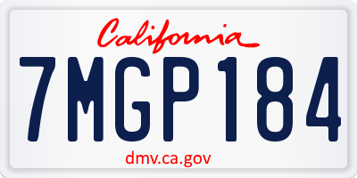 CA license plate 7MGP184