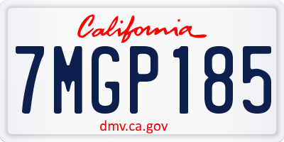 CA license plate 7MGP185