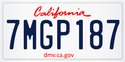 CA license plate 7MGP187