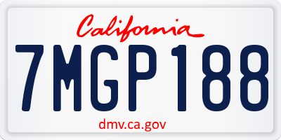 CA license plate 7MGP188