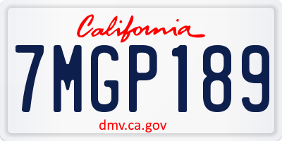 CA license plate 7MGP189