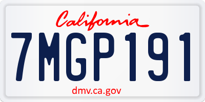CA license plate 7MGP191