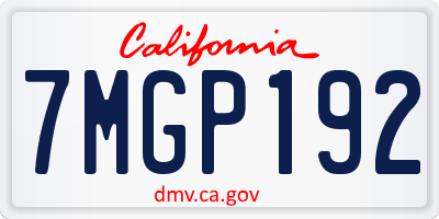 CA license plate 7MGP192