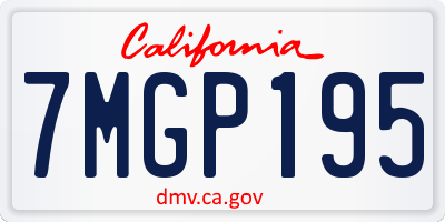 CA license plate 7MGP195
