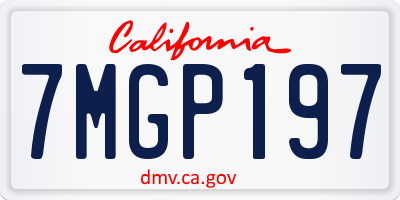 CA license plate 7MGP197