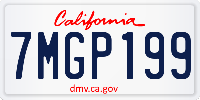 CA license plate 7MGP199
