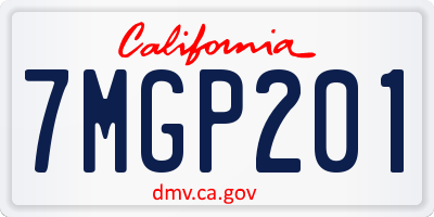 CA license plate 7MGP201