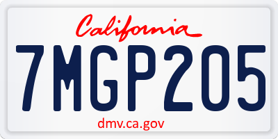 CA license plate 7MGP205