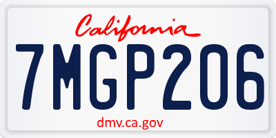 CA license plate 7MGP206