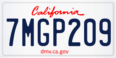 CA license plate 7MGP209