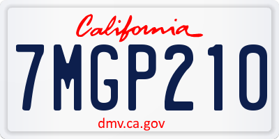 CA license plate 7MGP210