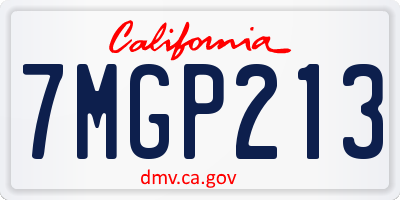 CA license plate 7MGP213