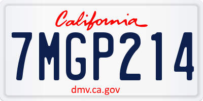 CA license plate 7MGP214